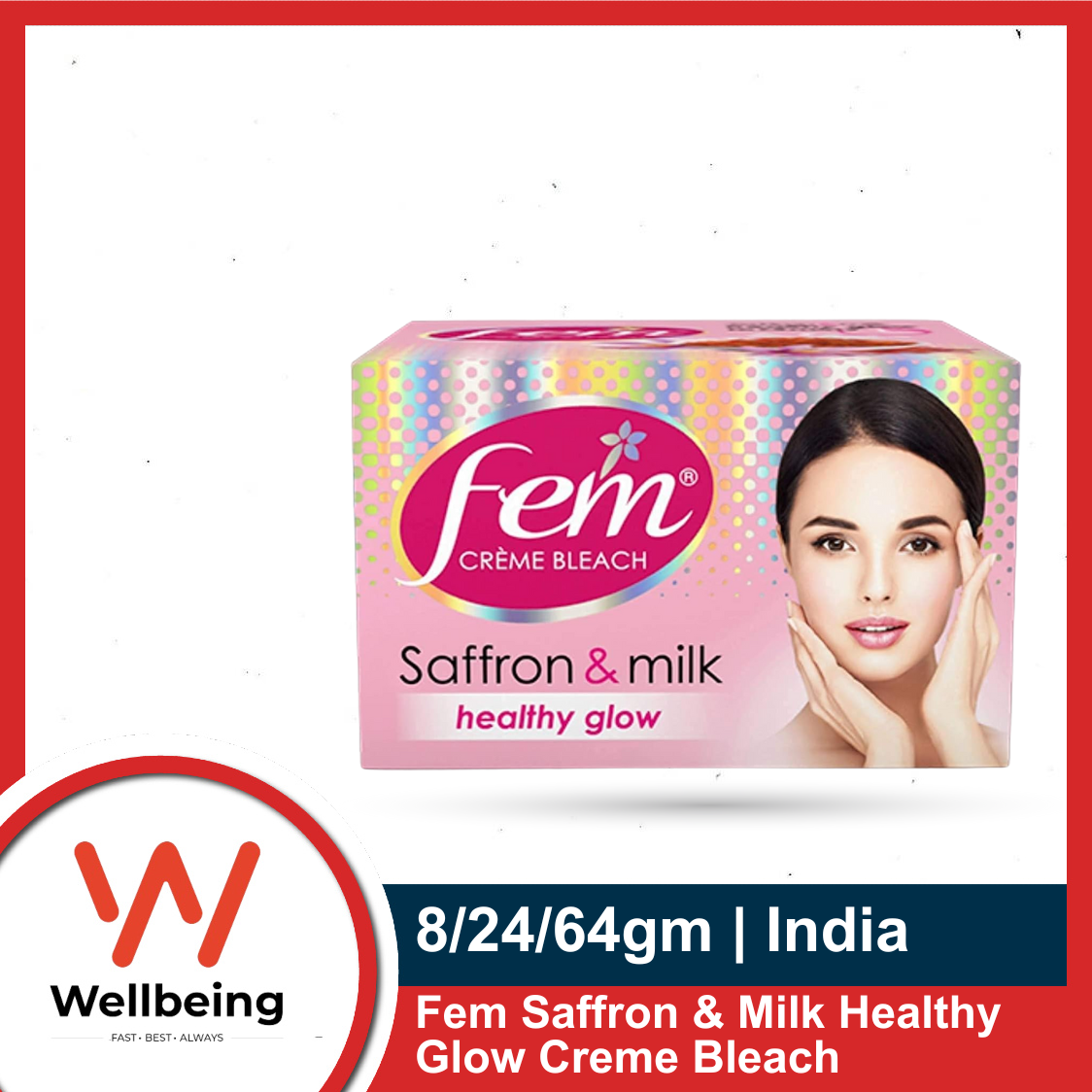 Picture of Fem Saffron & Milk Healthy Glow Creme Bleach 8gm/ 24gm/ 64gm | India