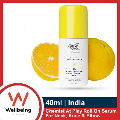 Picture of Chemist at Play Roll On Serum 40ml For Neck, Knee & Elbow With 6% Vitamin C+ Hyaluronic Acid + AHAs + Niacinamide + Ceramides | Exfoliates, Removes Pigmentation, and Hydrates Dry Skin