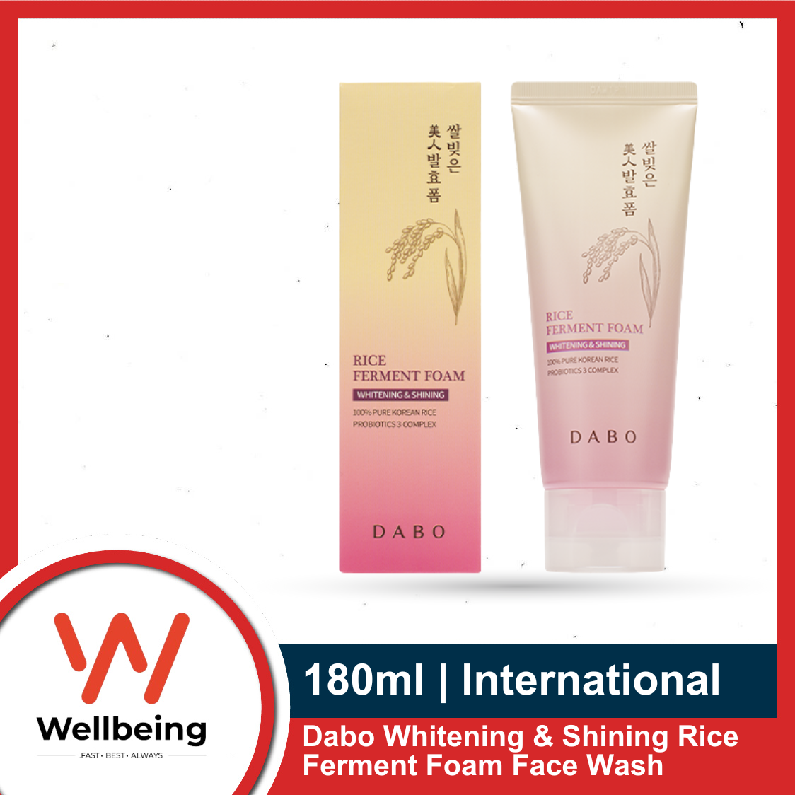 Picture of Dabo Whitening & Shining Rice Ferment Foam Face Wash 180ml | Korea