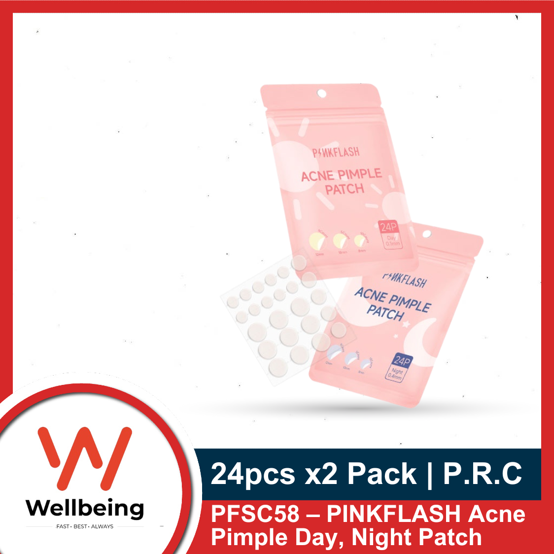 Picture of PFSC58 PINKFLASH Acne Pimple Day, Night Patch 24pcs x 2 Pack