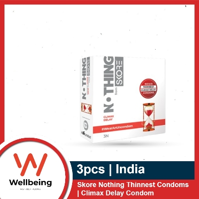 Picture of Skore Nothing Thinnest Climax Delay Condoms for Men 3s Pack | Made in India