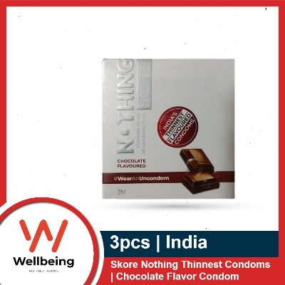 Picture of Skore Nothing Thinnest Pleasure Condom Chocolate Flavor 3pcs Pack | Made in India