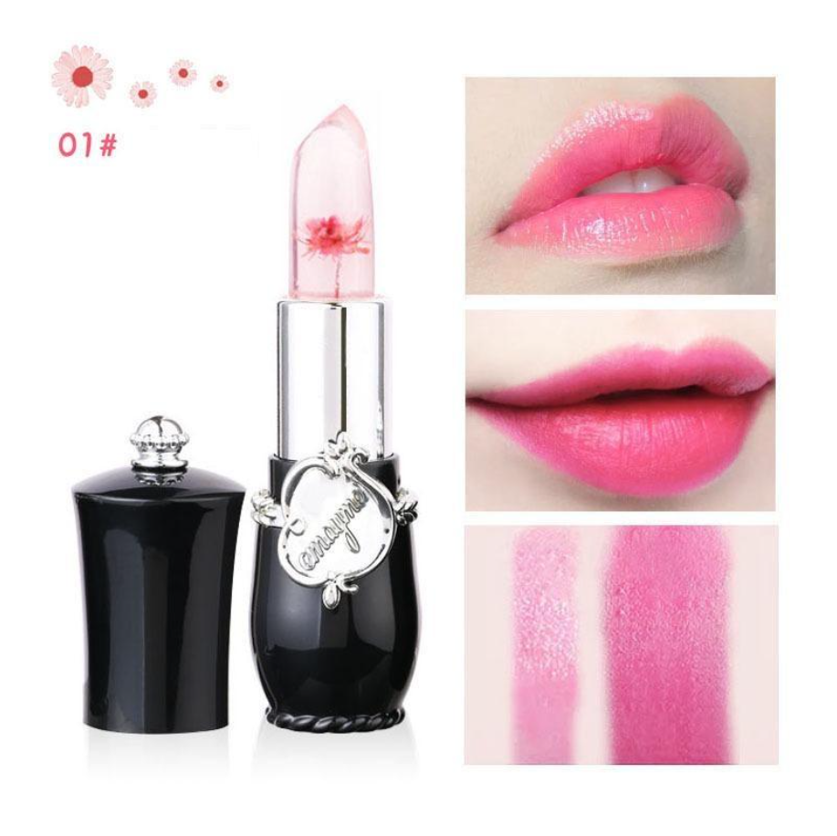 Picture of 1pcs/ 6pcs emaymei Transparent Jelly Change Lipstick Waterproof Crystal Jelly Lipstick with Flower Inside | 3.8gm 6 Shades Available