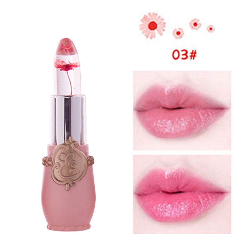 Picture of 1pcs/ 6pcs emaymei Transparent Jelly Change Lipstick Waterproof Crystal Jelly Lipstick with Flower Inside | 3.8gm 6 Shades Available