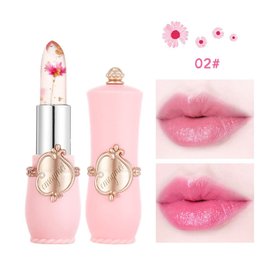 Picture of 1pcs/ 6pcs emaymei Transparent Jelly Change Lipstick Waterproof Crystal Jelly Lipstick with Flower Inside | 3.8gm 6 Shades Available