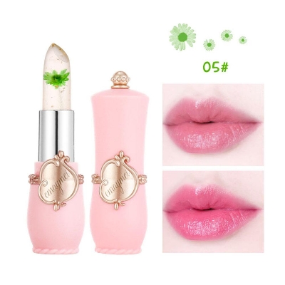Picture of 1pcs/ 6pcs emaymei Transparent Jelly Change Lipstick Waterproof Crystal Jelly Lipstick with Flower Inside | 3.8gm 6 Shades Available