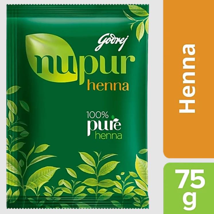 Picture of Godrej Nupur 100% Pure Henna Powder 150gm/75gm for Hair Colour (Mehandi) | for Hair, Hands & Feet
