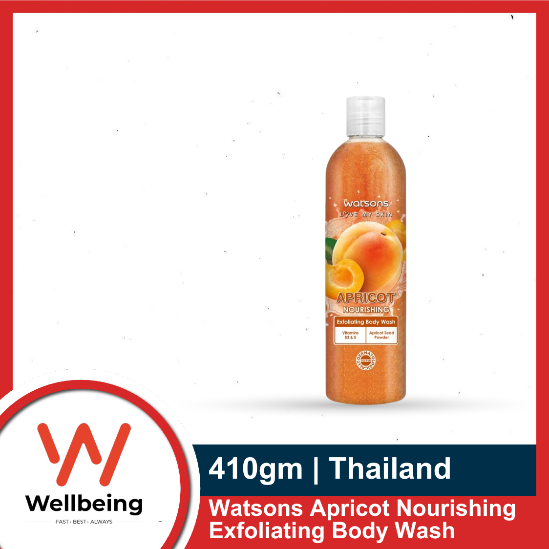 Picture of Watsons Apricot Nourishing Exfoliating Body Wash 410gm | Made in Thailand