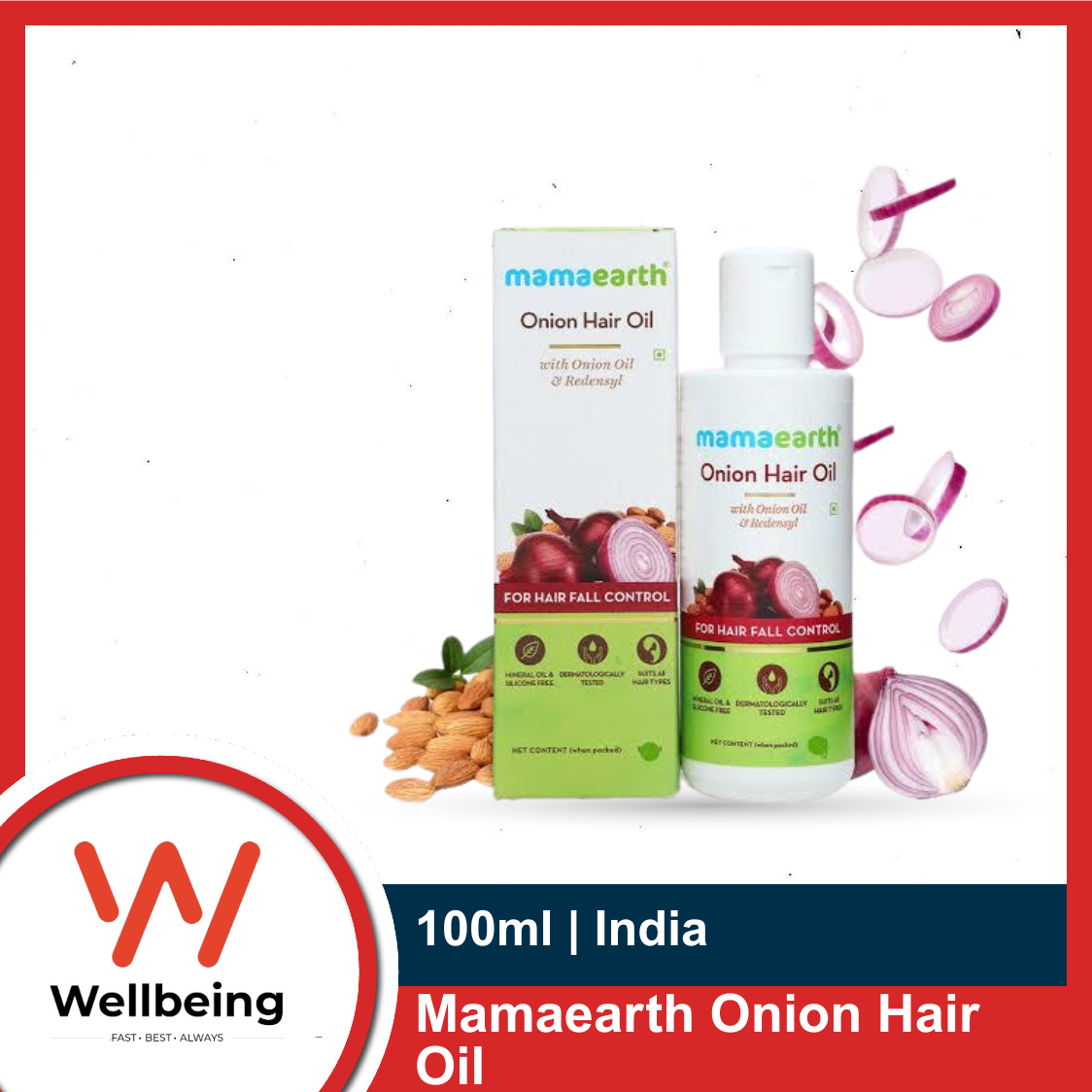 Picture of Mamaearth Onion Hair Oil 100ml | Natural & Organic Anti Hair Loss & Hair Fall Control Oil with Redensyl | for Color Treated & All Hair Types