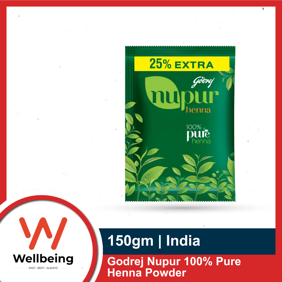 Picture of Godrej Nupur 100% Pure Henna Powder 150gm/75gm for Hair Colour (Mehandi) | for Hair, Hands & Feet