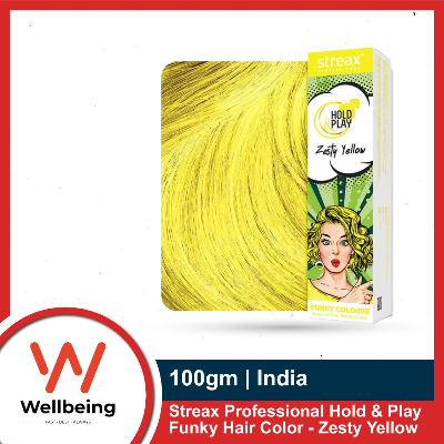 Picture of Streax Professional Hold & Play Funky Hair Color - Zesty Yellow 100g
