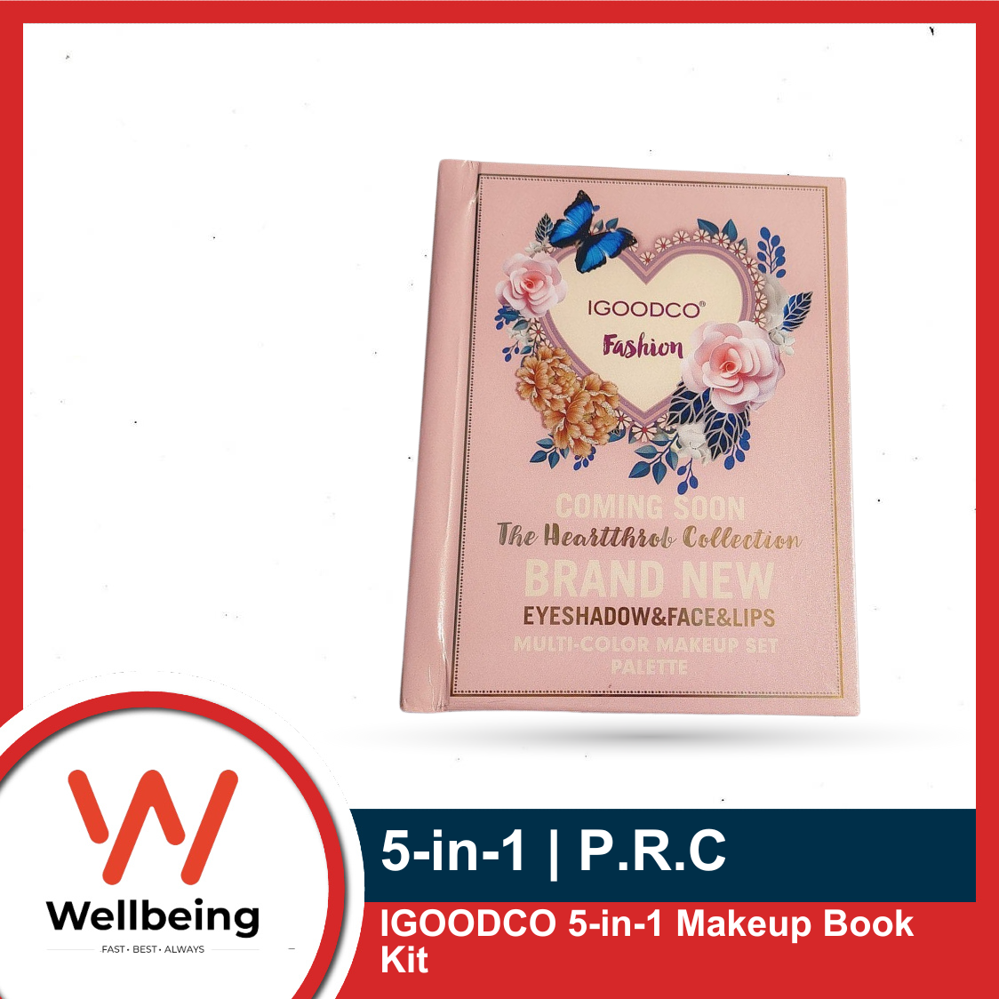 Picture of IGOODCO 5-in-1 Makeup Book Kit: Comprehensive Palette with All-in-One Glitter & Matte Eyeshadows, Highlighter, Blush, Contour, Lip Colors, and Eyebrow Enhancers (Multicolor)