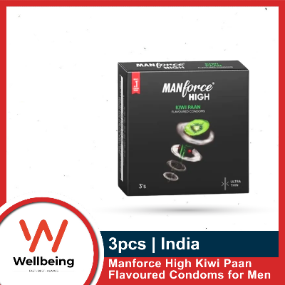 Picture of Manforce High Kiwi Paan Flavoured Condoms for Men| 3 Count| Ultra Thin| Lubricated Latex Condoms For Her Enhanced Pleasure