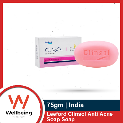 Picture of Leeford Clinsol Anti Acne Soap 75g Enriched Tea Tree Oil with Vitamin E for Soft Skin | Gentle on Skin | Helps to remove Acne