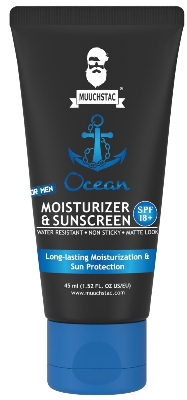 Picture of Muuchstac Mens Ocean Moisturizer & Sunscreen Matte Look Spf 18+ Cream 45ml With Turmeric & Aloe Vera Beads, Non-Sticky & Water Resistant
