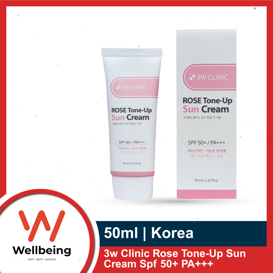 Picture of 3w Clinic Rose Tone-Up Sun Cream Spf 50+ PA+++ 70ml | Korea