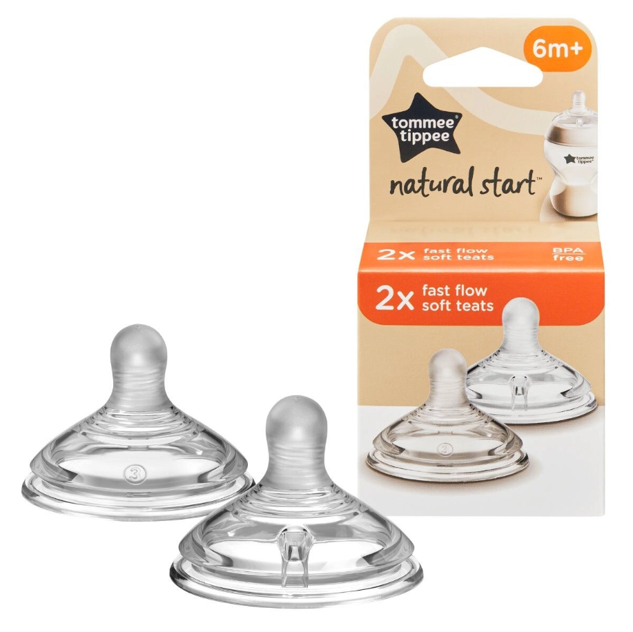 Picture of Tommee Tippee Natural Start 2x Fast Flow Soft Teat 2s Pack 6m+
