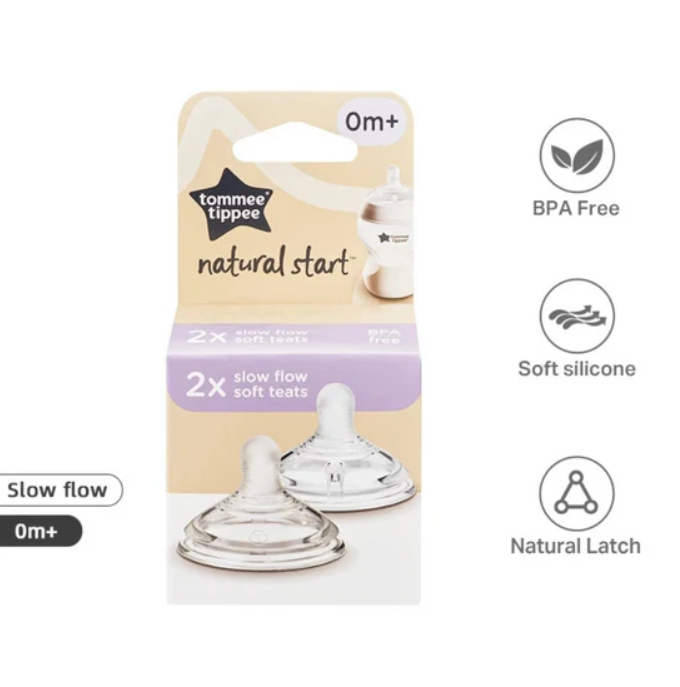 Picture of Tommee Tippee Natural Start 2x Slow Flow Soft Teat 2s Pack 0m+