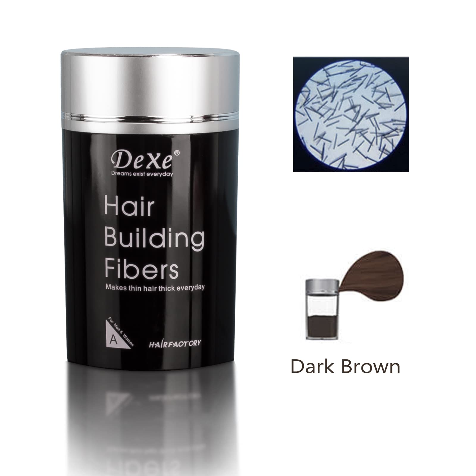 Picture of Dexe Hair Building Fiber 22gm (Dark Brown/ Black)