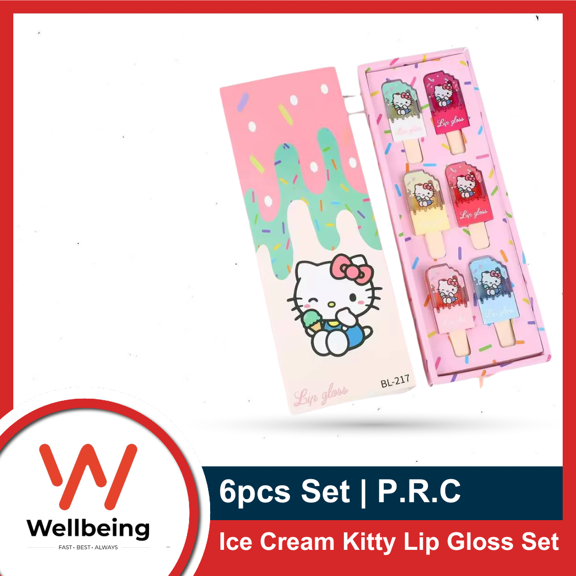 Picture of Ice Cream Kitty Lip Gloss 6pcs Set
