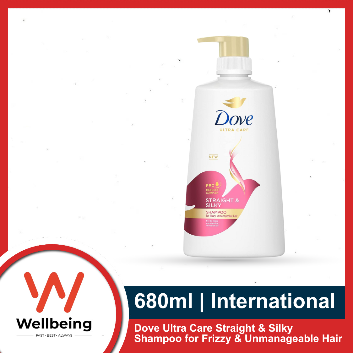 Picture of Dove Ultra Care Straight & Silky Shampoo for Frizzy & Unmanageable Hair 680ml