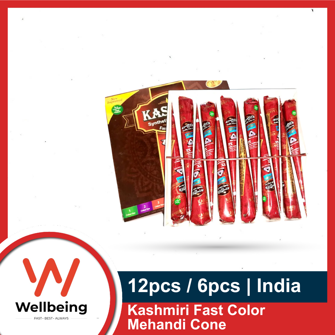 Picture of Kashmiri Fast Color Mehandi Cone 12pcs / 6pcs
