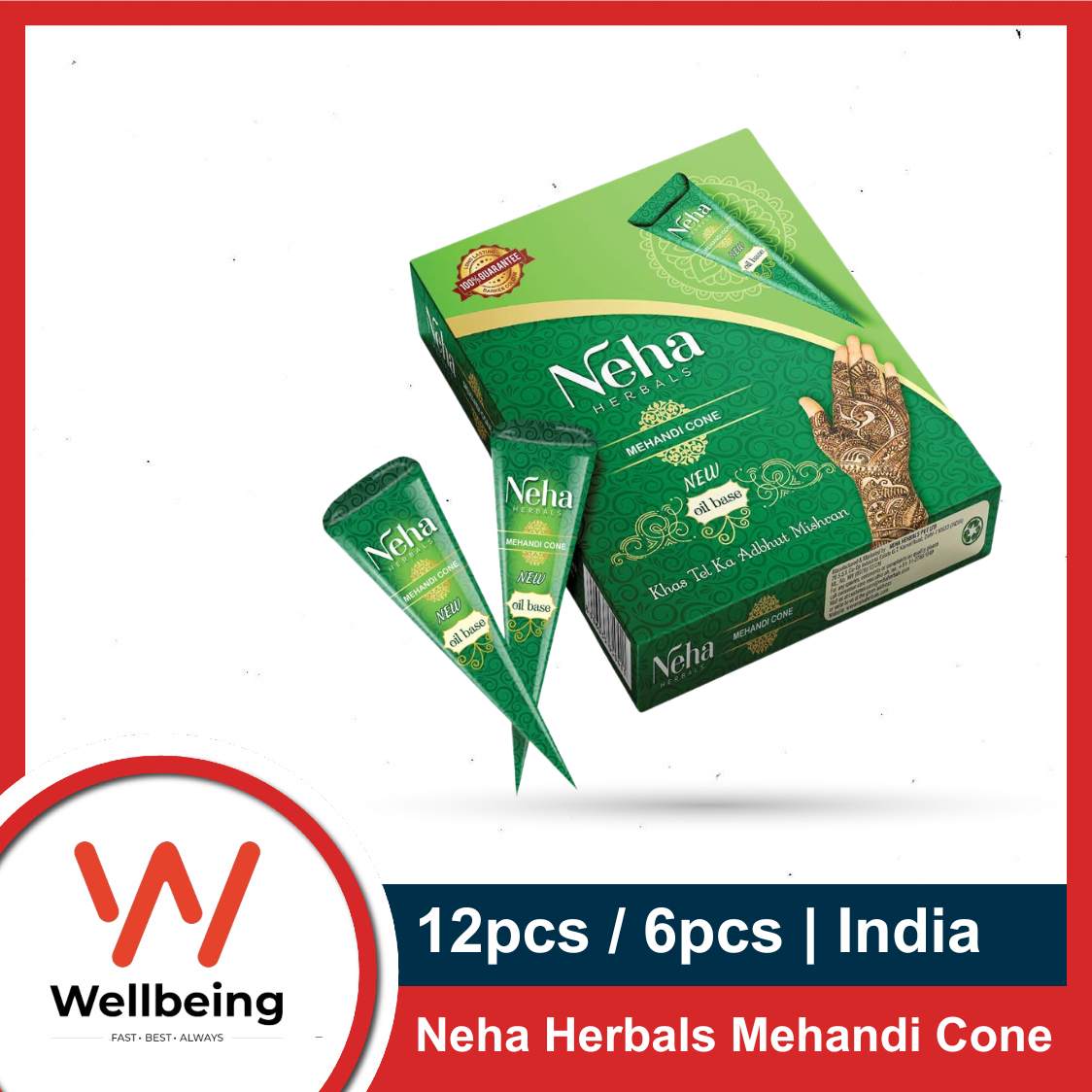 Picture of NEHA HERBALS MEHANDI CONE 12pcs / 6pcs | India