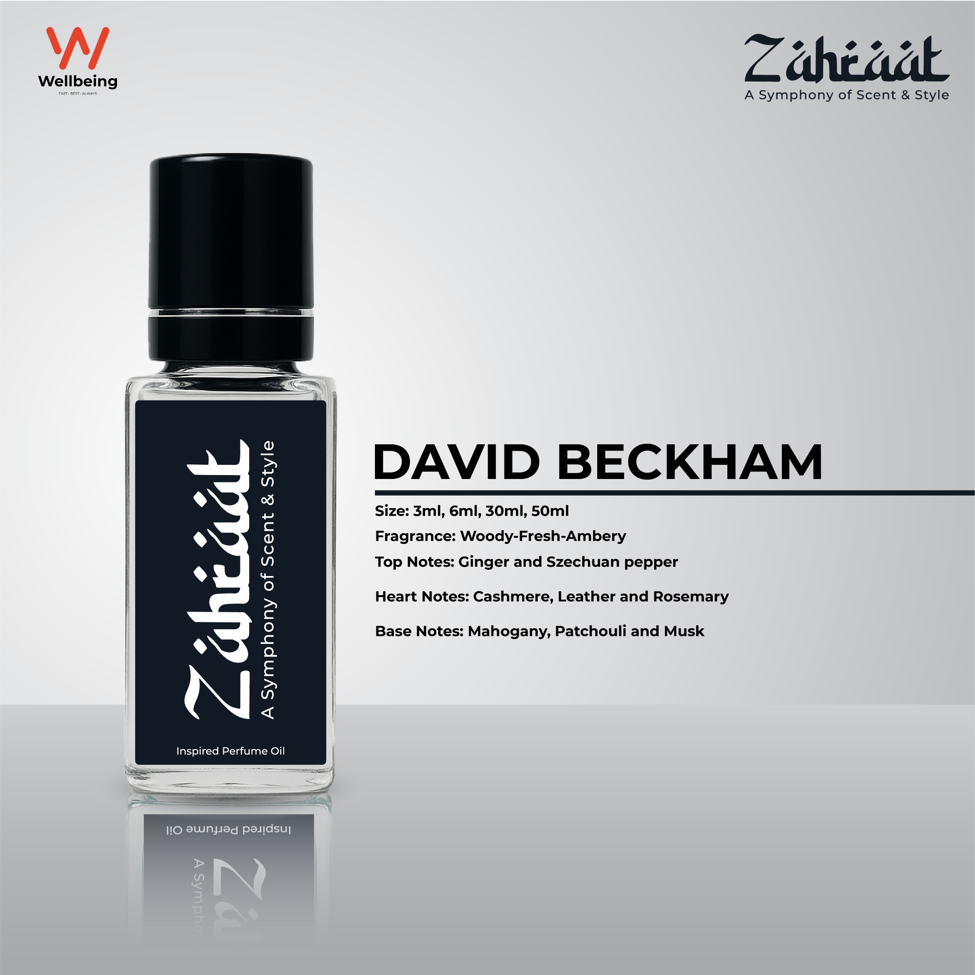 Picture of Zahraat David Beckham Attar/Ator 3ml Long Lasting Halal Perfume Oil