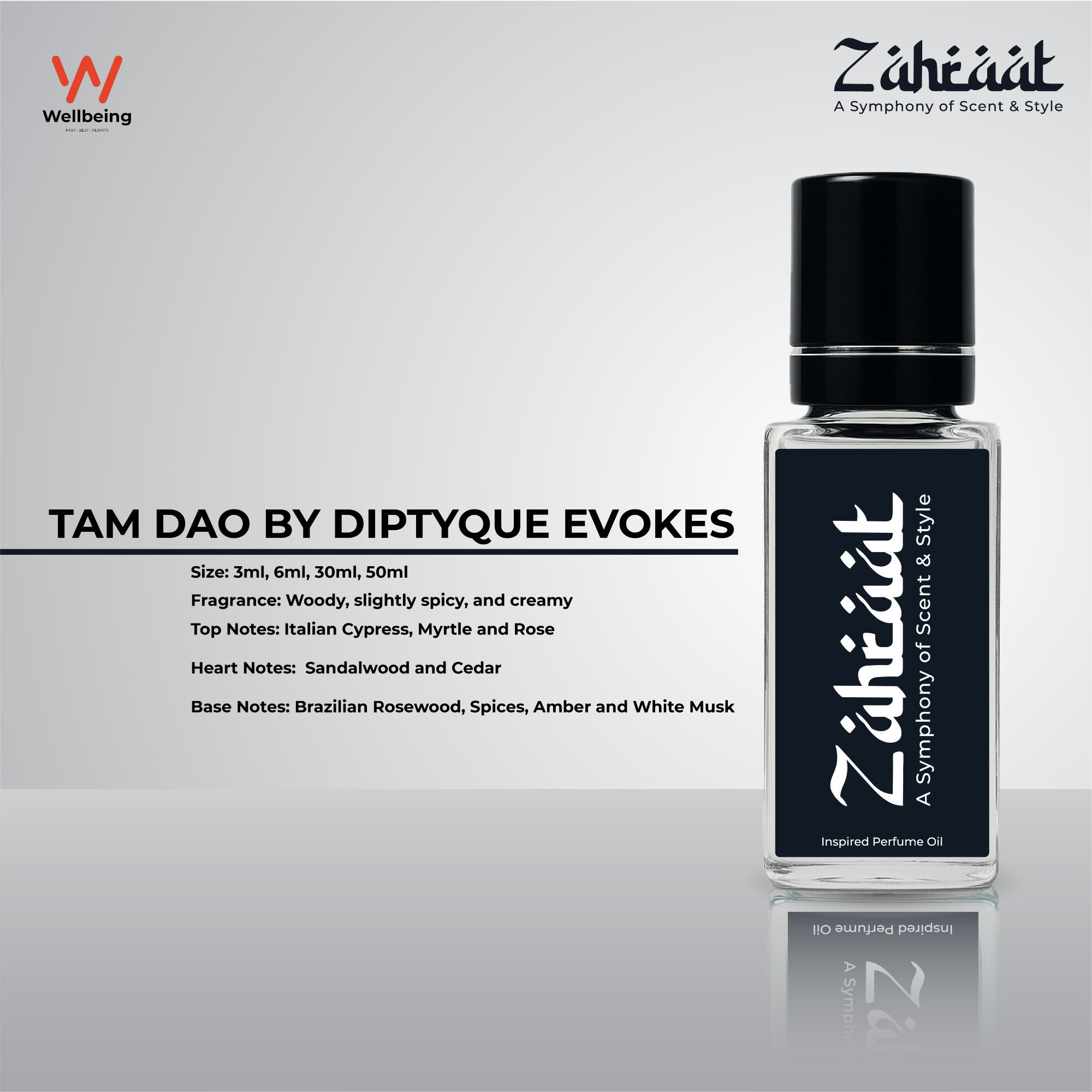 Picture of Zahraat Tam Dao Attar/Ator 3ml Long Lasting Halal Perfume Oil