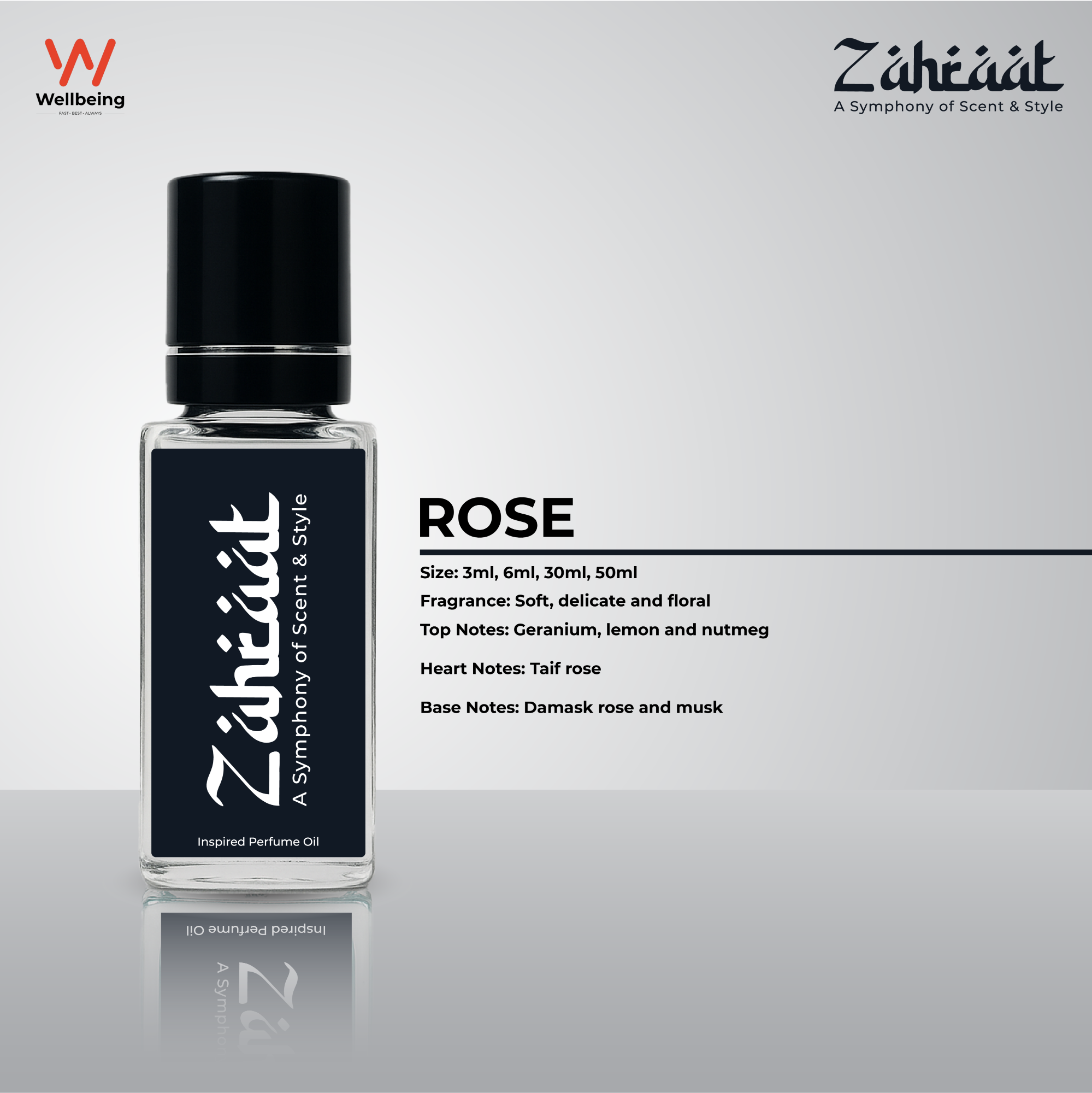 Picture of Zahraat Rose Attar/Ator 3ml Long Lasting Halal Perfume Oil