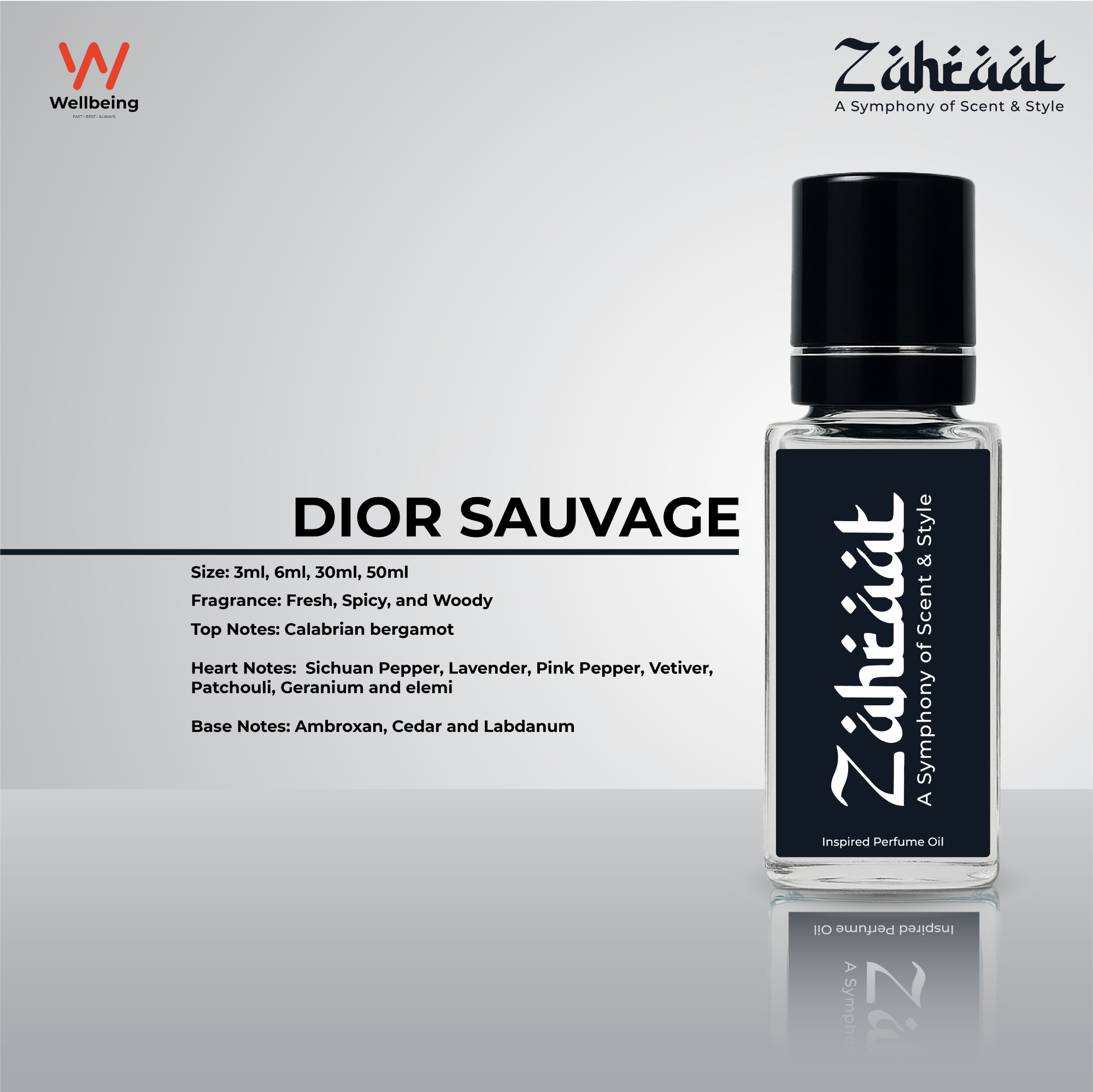 Picture of Zahraat Dior Sauvage Attar/Ator 3ml Long Lasting Halal Perfume Oil