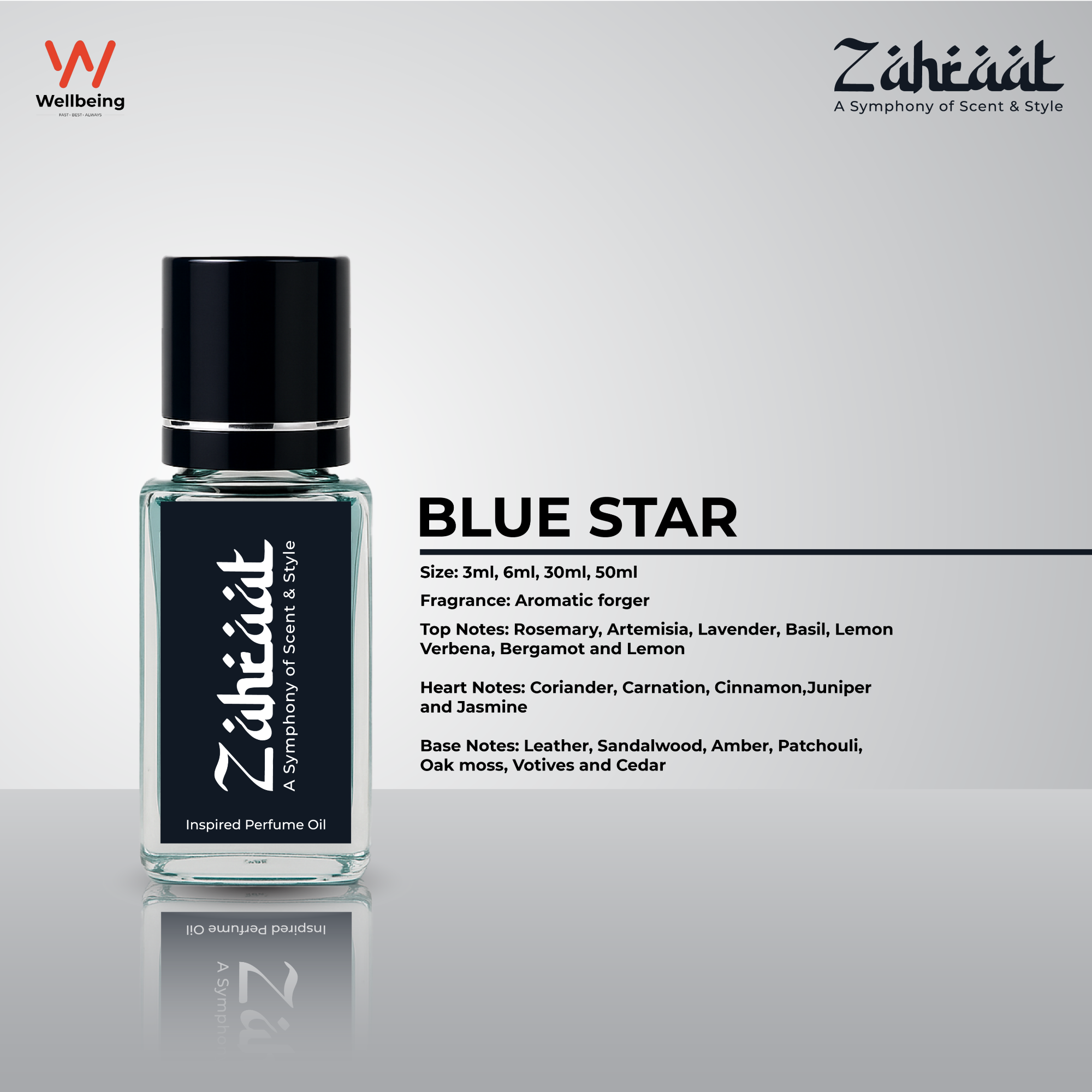 Picture of Zahraat Blue Star Attar/Ator 3ml Long Lasting Halal Perfume Oil