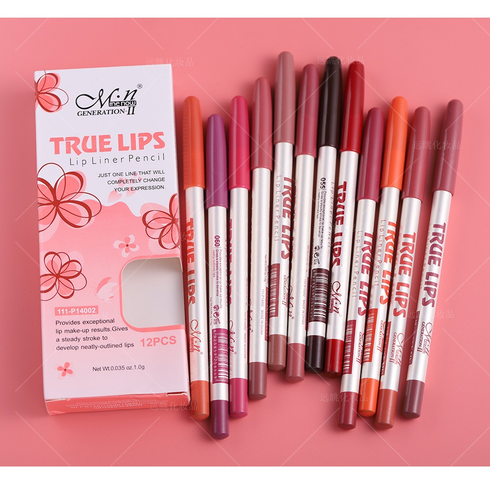 Picture of MENOW True Lips 12 Color Lip Liner Pencil 12pcs Set