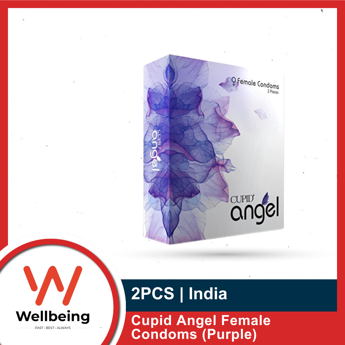 Picture of Cupid Angel Female Condoms 2PCS Purple | Made in India | | Unique Design | Uninterrupted Pleasure | No Side Effects | Lavender Scented | Her Protection - Her Choice