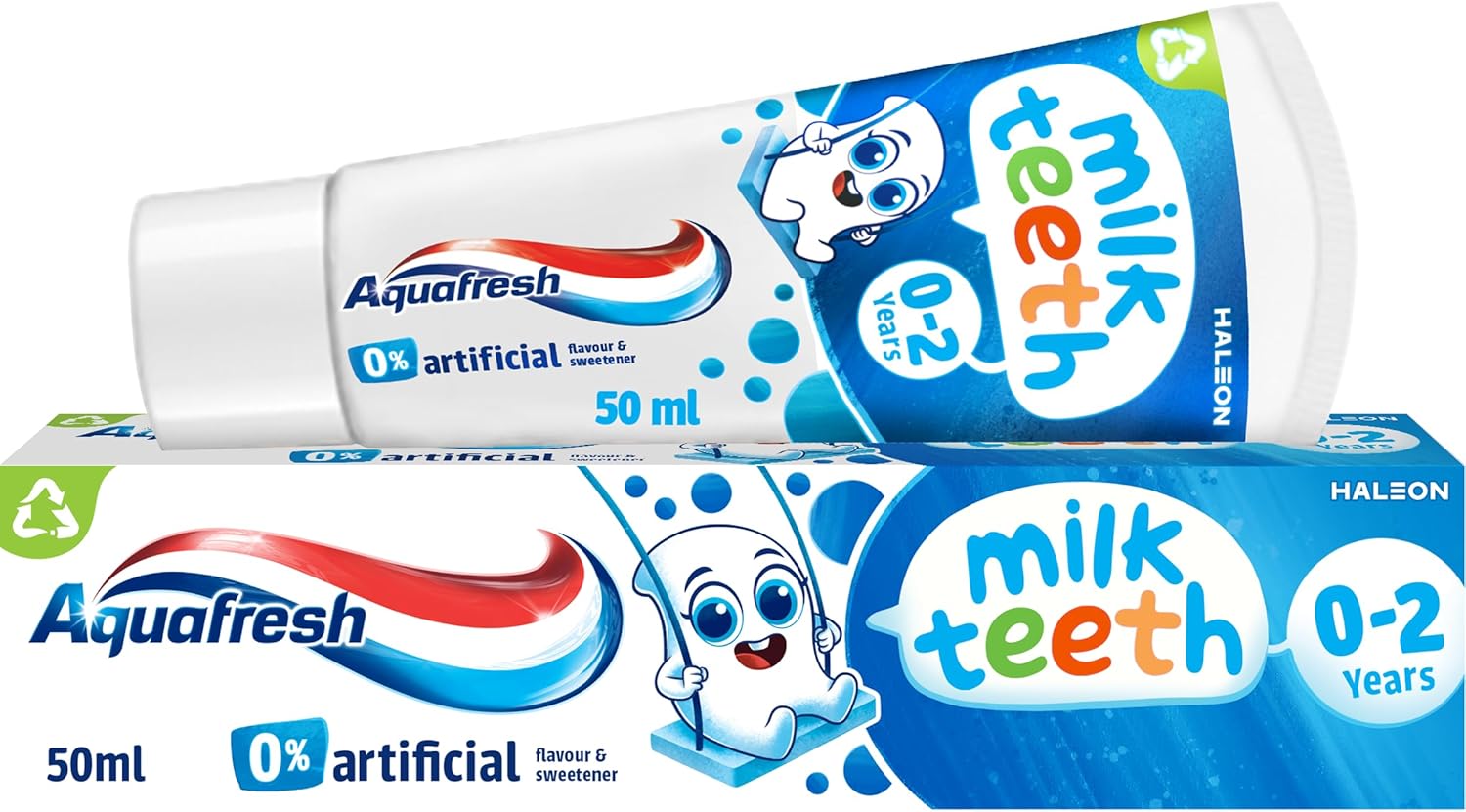 Picture of Aquafresh Milk Teeth 0-2 Years Kids Toothpaste 50ml Toddler Toothpaste for Infants, Gentle care for Milk Teeth | UK