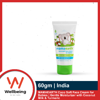 Picture of MAMAEARTH Coco Soft Face Cream for Babies | Gentle Moisturizer with Coconut Milk & Turmeric | Hypoallergenic & Safe for Delicate Baby Skin 60gm