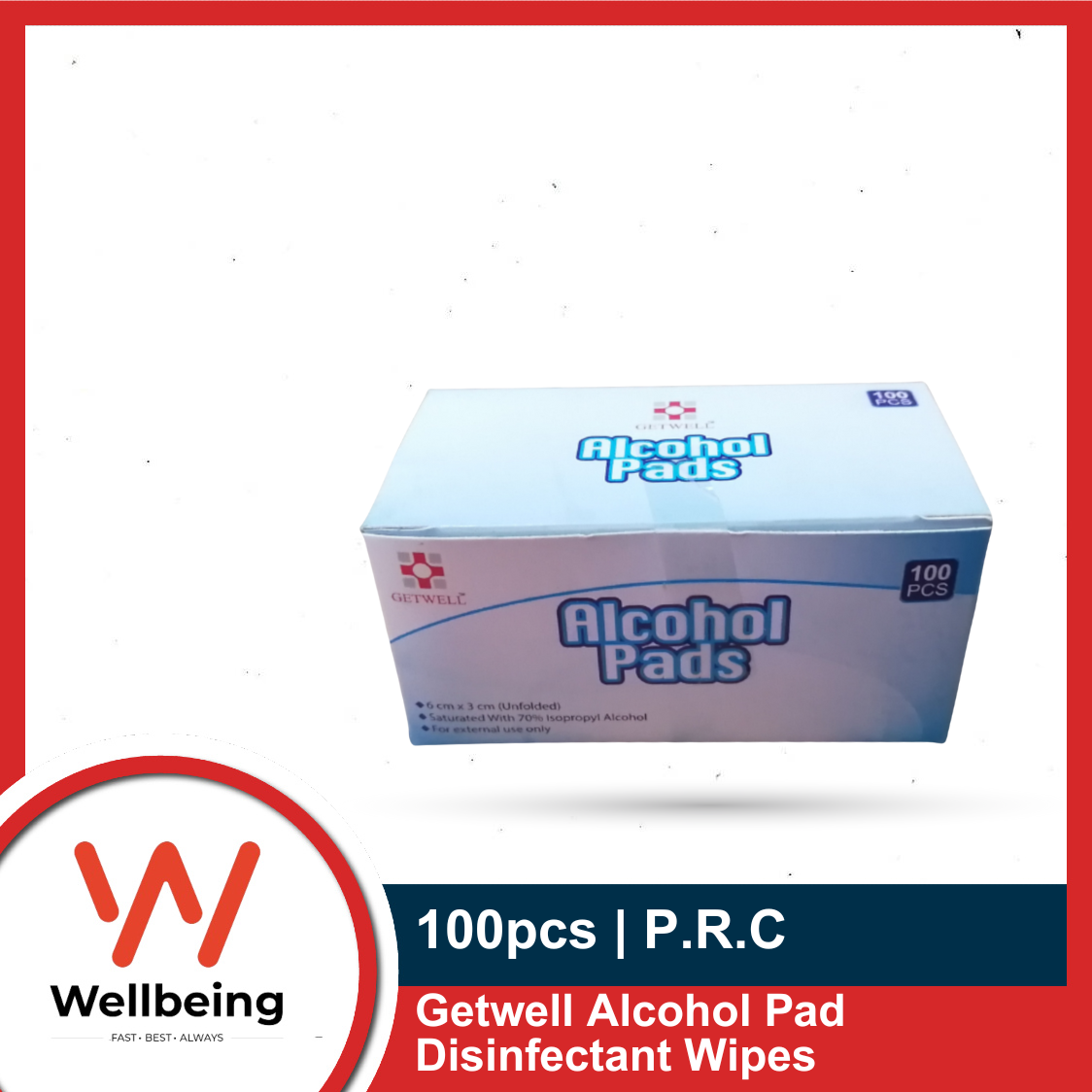 Picture of Getwell Alcohol Pad Disinfectant Wipes - 100 Pcs