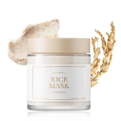 Picture of I'm from Rice Mask 110gm Gentle Exfoliating Wash Off Facial Mask for Dull, Rough Skin, Pore Clearing, Remove Dead Skin Cells, Uneven Skin Tone, Smooth Skin, Moiustirinzg, Radiant