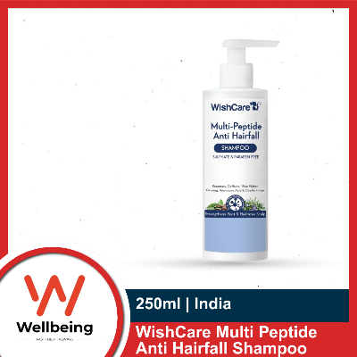Picture of WishCare Multi Peptide Anti Hairfall Shampoo 250ml Paraben & Sulphate Free Shampoo for Women & Men with Rice Water, Rosemary, Hyaluronic Acid & Caffeine for Hairfall Control 250ml