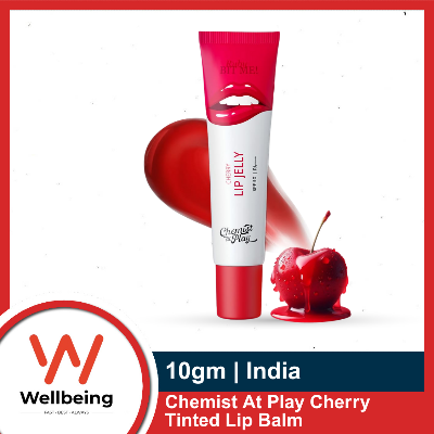 Picture of Chemist At Play Cherry Tinted Lip Balm 10gm for Dry, Chapped & Pigmented Lips | Gives 24 hours moisturization | SPF 50 PA++++ | Has 2% Kojic Acid, Hyaluronic Acid, ceramides & Peptides | India