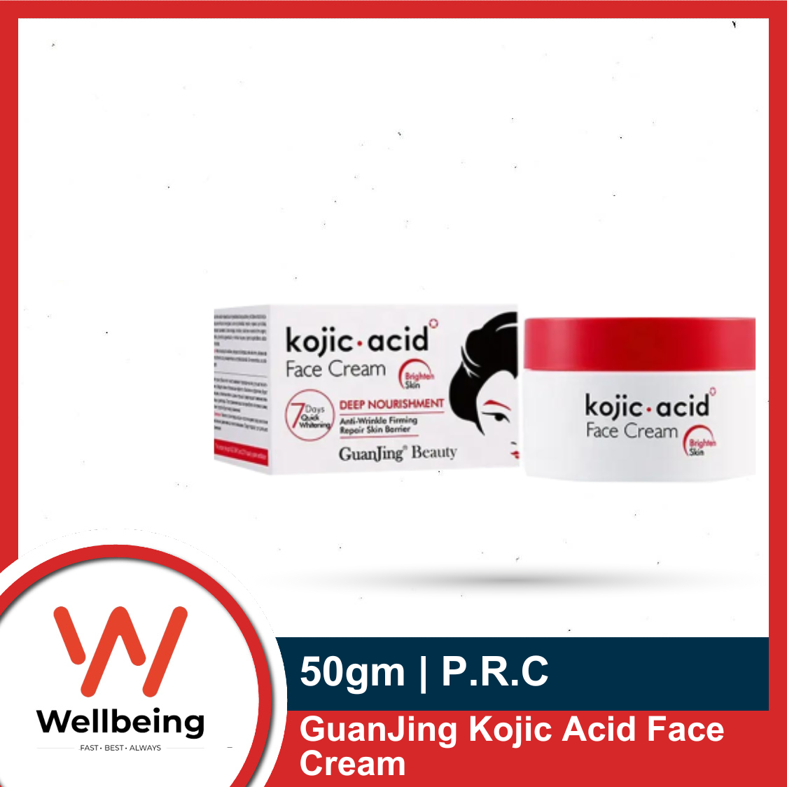 Picture of Guanjing Beauty Kojic-acid Face Cream 50gm | Brighten Skin Deep Nourishment & Anti-Wrinkle Firming and Repair Skin Barrier