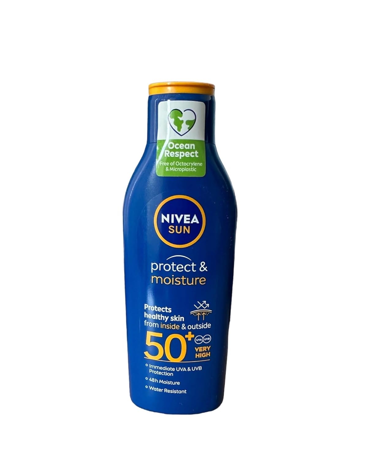 Picture of NIVEA SUN Protect and Moisture 200ml SPF50+ Advanced Sunscreen for Instant Protection| PA+++ UVA - UVB Protection System| Vitamin E + Moisture| Very Water Resistant| For Men & Women