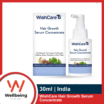 Picture of WishCare Hair Growth Serum Concentrate 30ml - 3% Redensyl, 4% Anagain, 2% Baicapil, Caffeine, Biotin & Rice Water - Advanced Hair Growth Serum for Hair Fall Control & Hair Growth 30ml