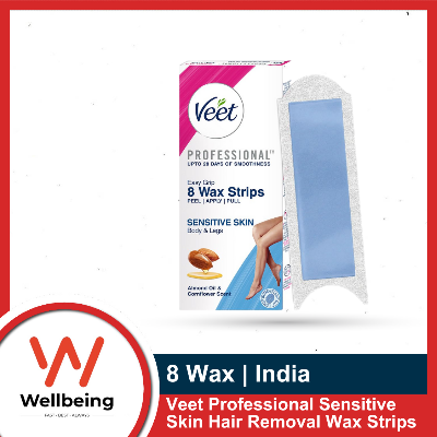 Picture of Veet Professional Sensitive Skin Hair Removal Wax Strips 8 Strips for Body & Legs