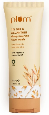 Picture of Plum 1% Oat & Allantoin Deep Nourish Face Wash | with Vitamin F & B5 | Nourishes & Soothes Skin | Restores Skin Barrier | Non-drying | 100% Vegan | 100ml by Glowrity