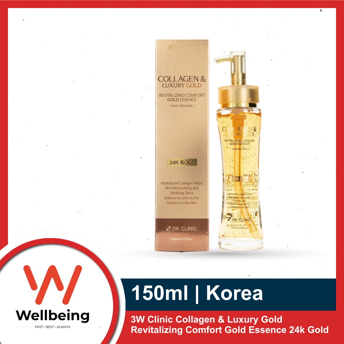 Picture of 3W Clinic Collagen & Luxury Gold Revitalizing Comfort Gold Essence 24k Gold 150ml | Korea