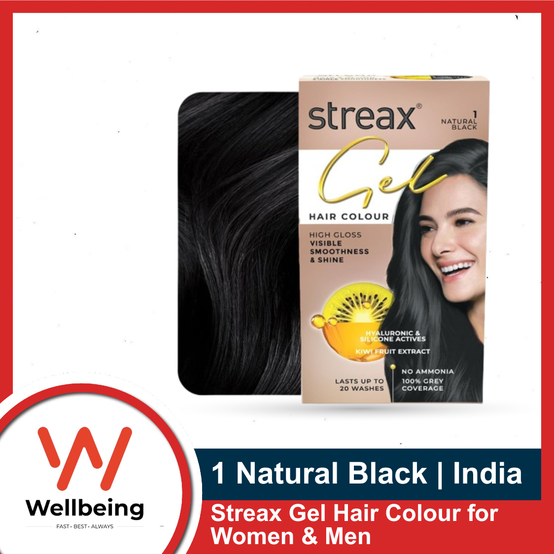 Picture of Streax Gel Hair Colour for Women & Men 150ml | Hair Color|100% grey coverage |Long Lasting Hair Color, easy to use| Ammonia Free Hair Color, No Paraben & Sulphate