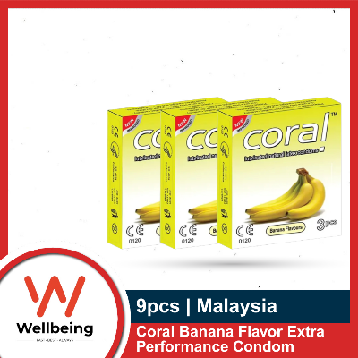 Picture of Coral Banana Flavor Extra Performance Condom | Combo Pack 3x3=9pcs | Malaysia