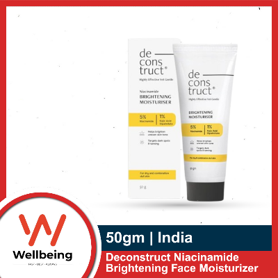 Picture of Deconstruct Niacinamide Brightening Face Moisturizer 50gm | 5% Niacinamide + 1% Kojic Acid + 5% Vitamin C | For Dark Spots And Uneven Skin Tone | Brightens & Hydrates | India