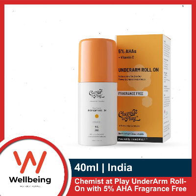 Picture of Chemist at Play UnderArm Roll-On with 5% AHA Fragrance Free 40ml | India | Lactic Acid & 1% Mandelic Acid | Prevents Body Odour, Brightens Skin & Exfoliates Underarm | For Sensitive Skin | Fragrance Free | Alcohol Free